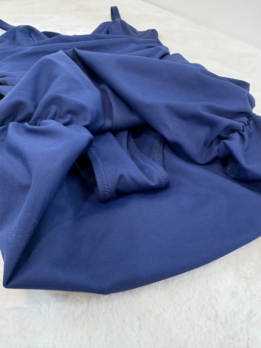 New Skims Women's Size M Midnight Blue Sculpting Ruched One-Piece Swimdress - Picture 8 of 16